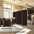 thumbnail image 6 of 6-ft Folding Room Divider with Diamond Design, 6-Panel No Assembly Required, Freestanding,Coffee, 6 of 7