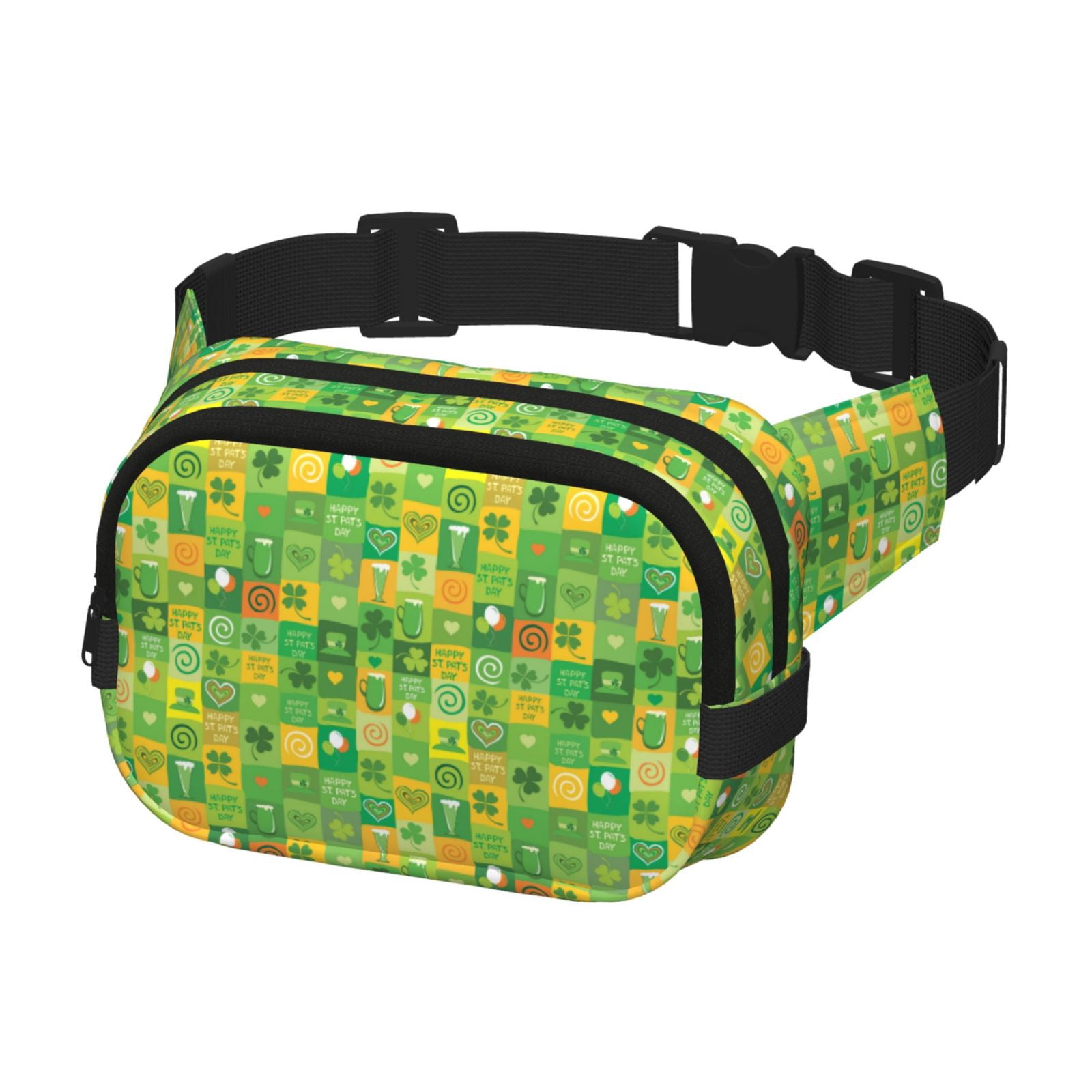 Hirioo St. Patrick's day for Double Layer Waist Bag Adjustable Fanny Pack For Travel Running Hiking