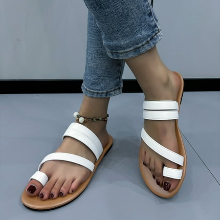 

Aueoeo Sandals Women Dressy Women s Summer Plus Size Open Toe Flat Comfort Sandals Arch Support Slippers