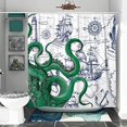 thumbnail image 2 of Blue Nautical Octopus Shower Curtain Set Funny Ocean Kraken Shower Curtains for Bathroom Cool Octopus Decor Polyester Fabric-72" x 72", 2 of 6