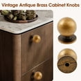 thumbnail image 6 of Wekvgz 10pack 1" Vintage Cabinet Knobs Antique Brass Drawer Knobs with Screws Gold Kitchen Cabinet Hardware Vintage Ball Knobs Pull Handles for Cabinet/ Drawer/ Dressers, 6 of 12