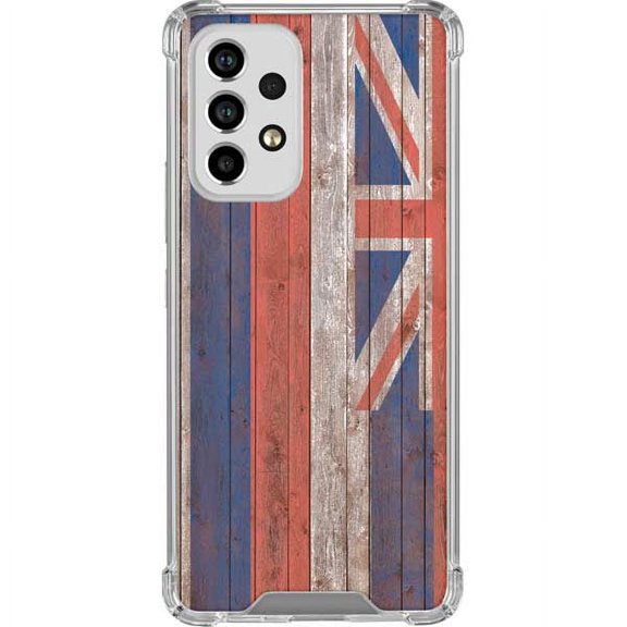 Skinit Countries of the World Hawaiian Flag Dark Wood Galaxy A53 5G Clear Case