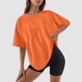 thumbnail image 4 of Womens T Shirts Summer Tops 2025 Solid Color Short Sleeve Crewneck Regular Fit Casual Tees Tshirts Shirts for Women, 4 of 5