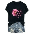 thumbnail image 5 of CFLVAEK Pink Ribbon Graphic Tees for Women Breast Cancer Awareness Gifts Tshirt Comfort Short Sleeve Tees Loose Round Neck Tops S, 5 of 5