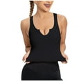 thumbnail image 2 of Timegard Going out Tank Tops for Women Ribbed V-Neck Layer Stretch Crop Top Sleeveless Shirts Top Blouse, 2 of 4