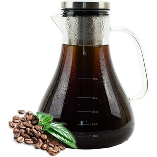 Komax Large Ice Tea Maker Pitcher – Tritan Iced Tea Pitcher w/Airtight Lid  – Temperature Resistant Herbal Infuser Hot Tea Maker – BPA Free, Dishwasher