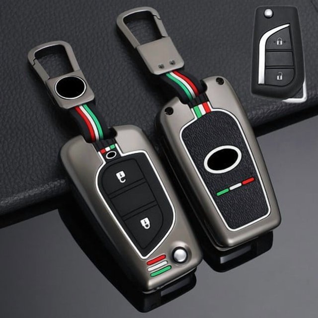 Car Key Fob Cover Case Protector Zinc Alloy Silicone Car Key Case Cover For Toyota Camry RAV4 Corolla Highlander