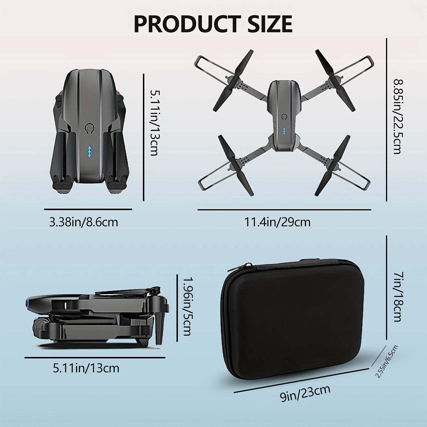 E99 Dual Camera Foldable RC Drone With One-Click Takeoff & Landing, Remote Control Quadcopter For Beginners