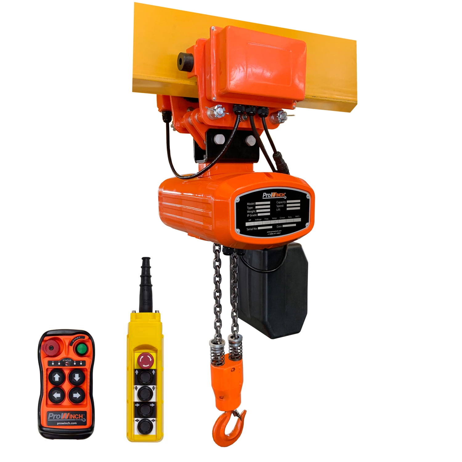 Prowinch 6000 lb Electric Chain Hoist Power Trolley 115V/230V 20ft G100