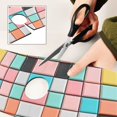 thumbnail image 6 of Yayeee Faucet Mat for Kitchen Sink 30" Diatomite Long Splash Guard Pad, Colorful Checkered Pattern, 2 Pack, 6 of 7