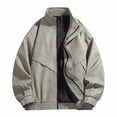 thumbnail image 4 of COSFO Mens Winter Motorcycle Jacket Yellow Zip Up Faux Leather Casual Windbreaker Long Sleeve with Pockets Stand Colla Warm Loose Fit Men's Winter Coats, 4 of 4