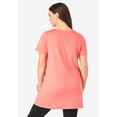thumbnail image 2 of Roaman's Women's Plus Size Ultimate Lattice Neck Short Sleeve Tunic, 2 of 4