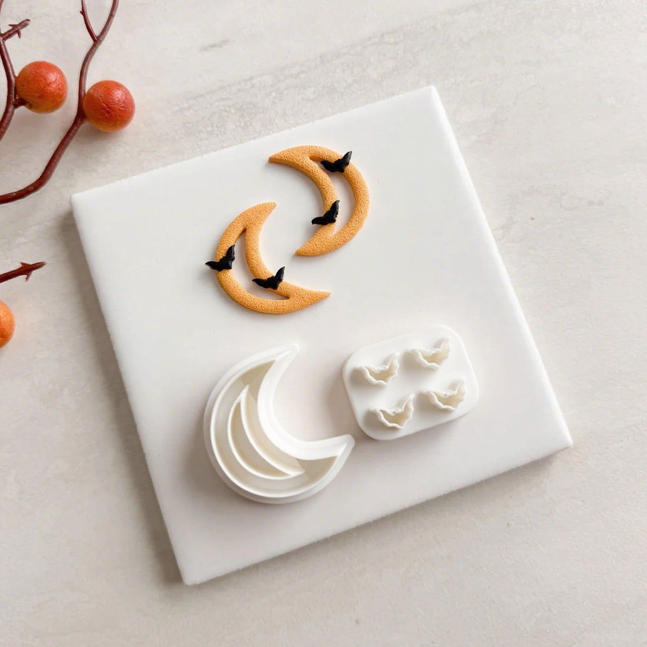 Bat Moon Knot Polymer Clay Earring Set DIY Jewelry Mold Handmade Tools