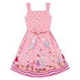 thumbnail image 3 of Girls Dress Cartoon Polka Dot Bow Tie Summer Sundress 4-5, 3 of 6