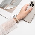 thumbnail image 6 of ELEHOLD Luxury Elegant Slim Leather Bling Women Strap Replacement Band Compatible for Apple iWatch Series SE/9/8/7/6/5/4/3/2/1 Ultra 1/2 42/44/45/49mm,Khaki, 6 of 7