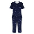 thumbnail image 5 of Drses Women's Pajama Sets Summer Short Sleeve Sleepwear Sets for Women Button Up Pj Loungewear Top and Capri Pants Pajamas for Women with Pockets, 5 of 5