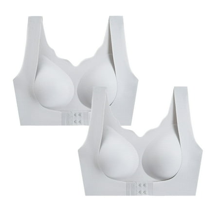 

Vedolay Bras For Women Womens 2PCS Seamless Rimless Tank Style Bra Beauty Chest Pads Bra Daily Sport Underwear Seamless Bra(Grey L)