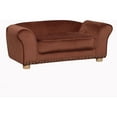 thumbnail image 4 of Critter Sitters 34-in. Faux Velvet Pet Bed Sofa for Medium-Sized Dogs and Cats in Brown, 4 of 22