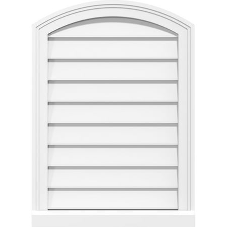 

24 W x 42 H Arch Top Surface Mount PVC Gable Vent: Non-Functional w/ 2 W x 2 P Brickmould Sill Frame