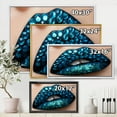 thumbnail image 4 of Designart 'Woman Lips With Black Lipstick Blue Diamonds' Modern Framed Canvas Wall Art Print, 4 of 5