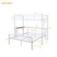 thumbnail image 6 of Twin over Full Metal Bunk Bed with Desk, Ladder and Quality Slats for Bedroom, Metallic White, 6 of 6