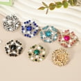 thumbnail image 4 of Uxcell 6 Pcs Botones de Metal con Rhinestone, 1.1"(27mm) Botones de Ropa para Coser con Diseño Hueco de Rhinestone para Manualidades de Costura de Ropa y Joyería, Verde, 4 of 6