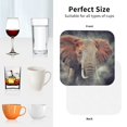 thumbnail image 6 of Rateoe Elephant in Smoke Drawing Drink Coasters Set of 4 Leather Coasters Spill Protection for Table Desk,Durable and Non Slip Leather Coaster ,4 Inches Drink Mats-Square, 6 of 6