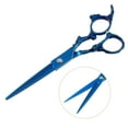 thumbnail image 4 of Hair Scissors Hair Cutting Scissors Stainless Steel Razor Hair Trimming Scissors 6.5" Long Blue, 4 of 6