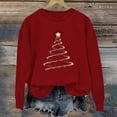 thumbnail image 2 of Jsaierl Christmas Fleece Sweatshirts for Women Funny Christmas Graphic Sweatshirt Trendy Pullover Sweater Tops Round Neck Tunic Long Sleeve Shirts Christmas Gifts, 2 of 4
