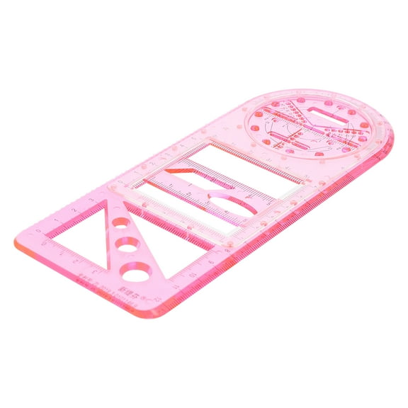 Drawing Tool Plastic Templates Basic Shapes Stencil Circle Geometric Pupils Pink