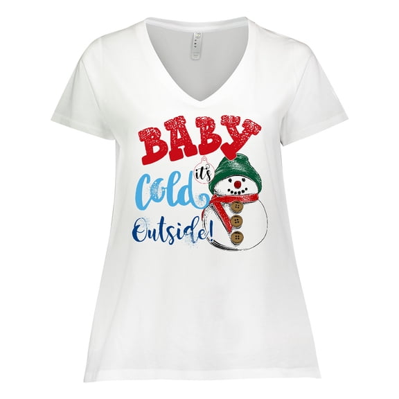 Inktastic Baby It's Cold Outside Women's Plus Size V-Neck T-Shirt