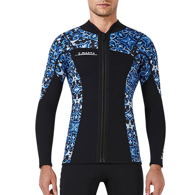 Vela de buceo 1.5 mm Tops de traje de neopreno Mantenga en caliente Wetsuits Cálido Chaqueta de buceo Scuba Buceo Traje de la canoa Surf para aeróbicos de agua Snorkeling Blue M kenally OD003291-12
