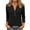 Black, variant on Women's Three Quarters Sleeve Length Henley Tops Button V Neck Loose Fit Dressy Casual T-Shirts Fall Tunic Blouse Beige XL