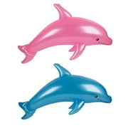 Kidsco Inflatable Pearlized Dolphin Pool Toy - 2 Pieces Assorted Colors 40" Animal Display - Great for Summer Beach Games, Kids Bath Time, Party Decoration at Home, Waterpark, Hotel by