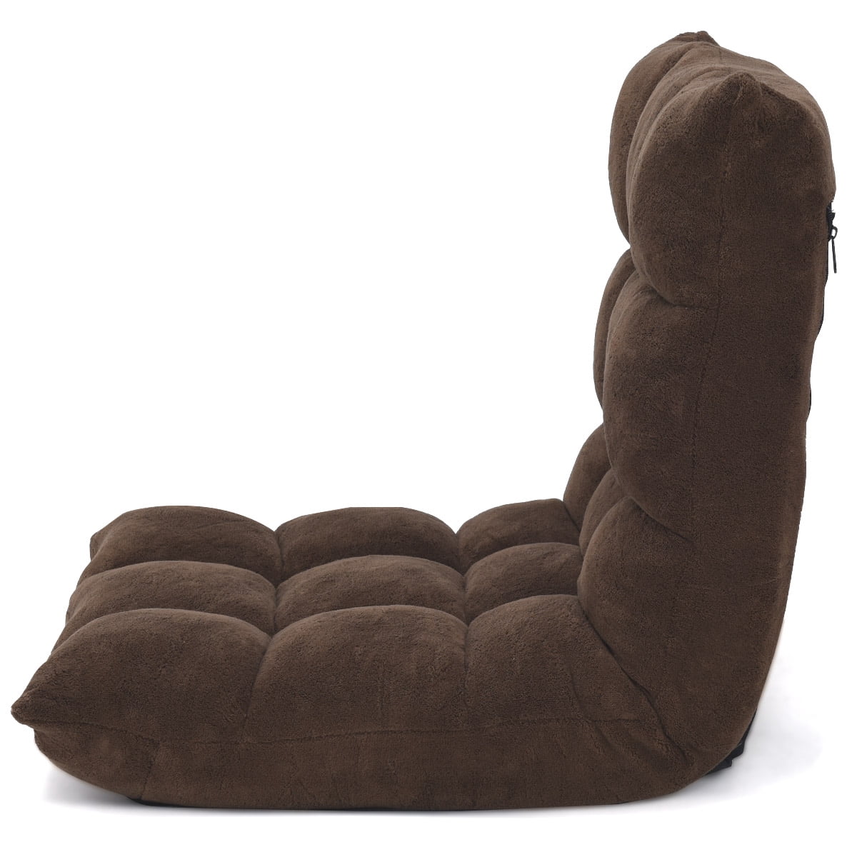 Patiojoy Adjustable 14-Position Floor Chair ,Padded Gaming Chair Lazy Recliner Brown