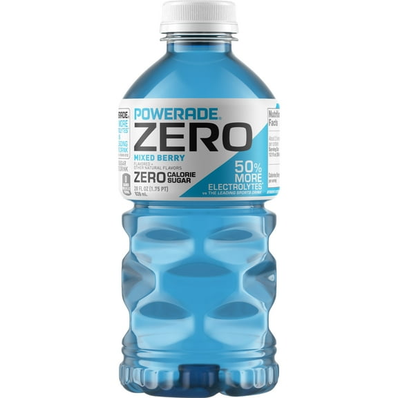 POWERADE Zero Sugar Mixed Berry Electrolyte Sports Drink, 28 fl oz Bottle