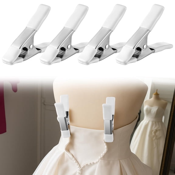 4 Pack Dress Clips Clothing Clamps for Fitting Bridal Seamstress Mannequin, 4in Heavy Duty Fixed Clamp Wedding Photographer Fashion Designers Dress Makers Salespeople