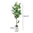thumbnail image 5 of EastVita Artificial Lemon Tree 5 Ft Decorative Fake Lemon Plant in Pot with 20 Fruits Greenery Potted Faux Floor Plant for Indoor Home Living Room Porch Office Decor, 5 of 5