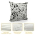 thumbnail image 4 of GOSMITH  Video Games Pillow Cushion Cover Monochrome Sketch Style Gaming Design Racing Monitor Device Gadget Teen 90's, Decorative Square Accent Pillow Case, Black White, 4 of 5