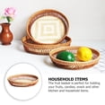 thumbnail image 2 of Jiandong Home Basket 1Pc Rattan Woven Round Basket Home Fruit Basket Party Decorative Basket Khaki(9.06X9.06X1.77Inch), 2 of 10