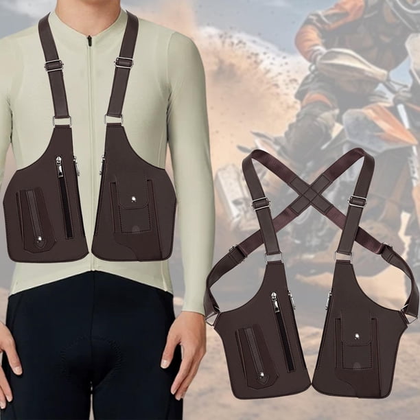 Bolso tipo cartera con correas ajustables para el hombro y elegante bolso para teléfono móvil Marrón