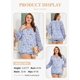 thumbnail image 3 of Blusa Eytino para mujer, talla grande, casual, manga larga, cuello en V, azul, 3 of 6
