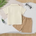 thumbnail image 6 of WhouRiu Boys Summer Casual Outfits Short Sleeve Button Down Shirts And Shorts Sets Kids Cute Clothes, 6 of 9