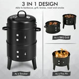 Free Shipping! Costway 3-in-1 Vertical Charcoal Smoker Grill with ...