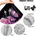 thumbnail image 7 of SCRAWLGOD Skull Rose Butterfly Print Violet Black Print 4 Pieces Gaming Chair Cover, Breathable Computer Chair Cover with Armrest Covers Washable Slipcover for Gaming Rotating Chair with Elastic Band, 7 of 7