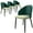 Green/Light Grey, variant on LeisureMod Dining Chair Upholstered in Leather with Curve-Back Design and Wood Leg for Modern Home and Kitchen Set of 4 Paradiso Collection in Blue/White