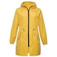 thumbnail image 6 of GEWSEY Womens Rain Jacket with Hood Packable Lightweight Raincoats for Women Waterproof Long Rain Coat Windbreaker (Yellow, XL), 6 of 9