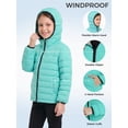thumbnail image 5 of Wantdo Girl's Winter Jacket Light Winter Coat Puffer Jacket Hooded Outerwear Mint Green 6/7, 5 of 9