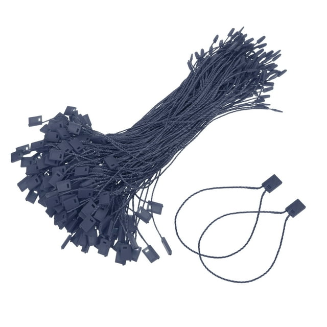 Uxcell 1000pcs Polyester Hang Tag String (6.7") - Plastic Snap Lock Pin Loop Dark Blue