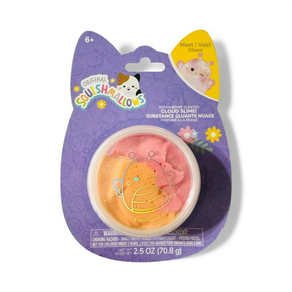 Squishmallows Cloud Slime Eileen, Strawberry Scented, Pink